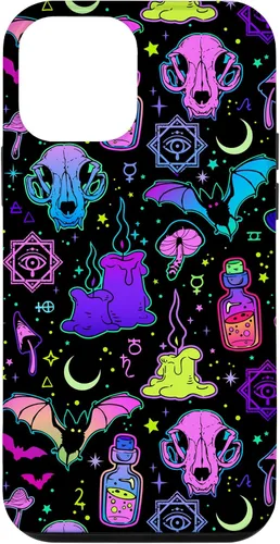 Vista 16 de Funda de brujería mágica para iPhone 16 con diseño gótico pastel de Halloween