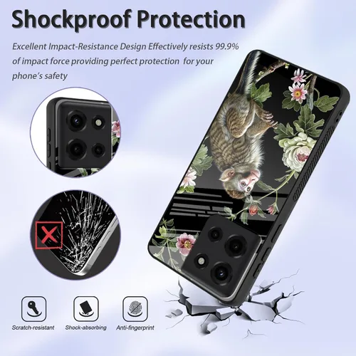 Vista 194 de Funda para Motorola Moto Edge 2022, cubierta trasera de vidrio templado con protector de pantalla, funda protectora a prueba de golpes para Motorola