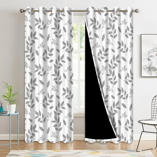 Vista 33 de Cortinas opacas 52 x 84 pulgadas, 2 paneles con aislamiento térmico y oscurecimiento, cortinas de ojal para ventanas para dormitorio y sala de estar