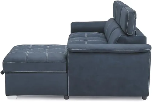 Vista 7 de Lexicon Cheyenne Sofá cama modular convertible, diván derecho, color azul