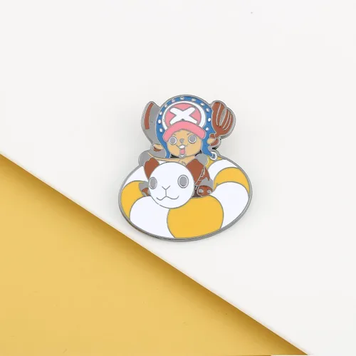 Vista 5 de Alfileres esmaltados de personajes de anime OnePiece Los pines de metal para cosplay de anime son perfectos para mochilas, bolsos, ropa y regalos