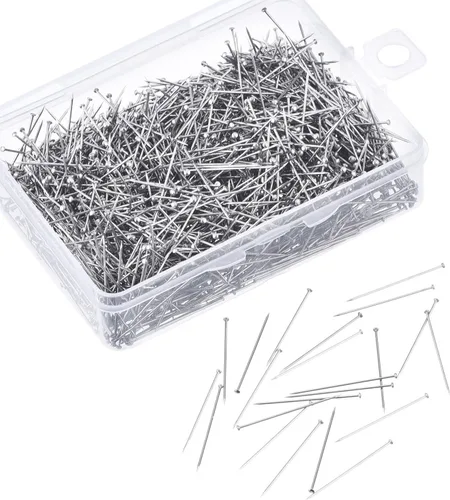 Vista 7 de Shappy 1600 alfileres con cabeza fina de satén, alfileres de costura joyería y manualidades, de acero inoxidable, 1-1/16 pulgadas