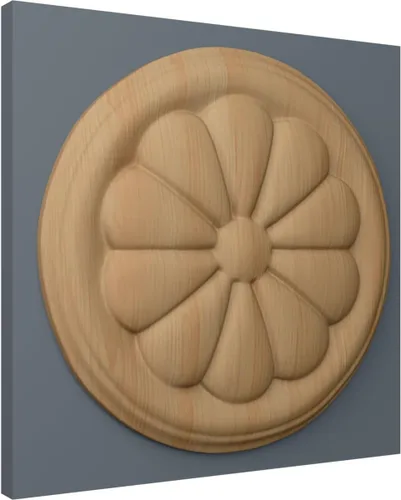 Vista 5 de Ekena Millwork ROS02X02REAL Roseta Redonda Reese, 2 3/4"W x 2 3/4"H x 1/4"P, Aliso