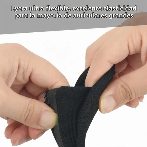 Vista 7 de Protector universal de repuesto para cojín de diadema compatible con auriculares ATH M50X, QC 35i/35ii, QC25, Solo 2/Solo 3, Studio 2/3 (negro)