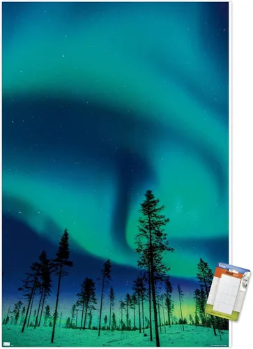 Vista 10 de Trends International Aurora Borealis - Póster de pared, 14.725 x 22.375 pulgadas, versión enmarcada de madera de granero