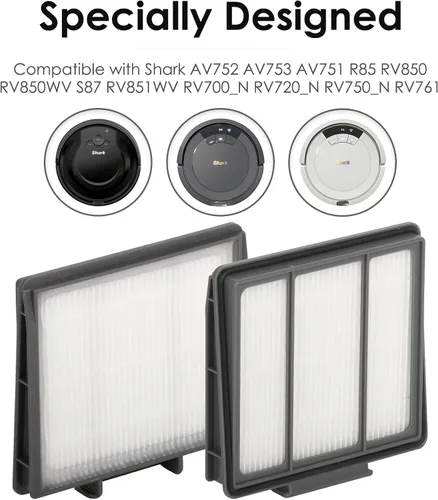 Vista 5 de (8 piezas) Filtro HEPA compatible con Shark AV752 AV753 AV751 R85 RV850 RV850WV S87 RV851WV RV761 RV700_N RV720_N RV750_N, kit de accesorios