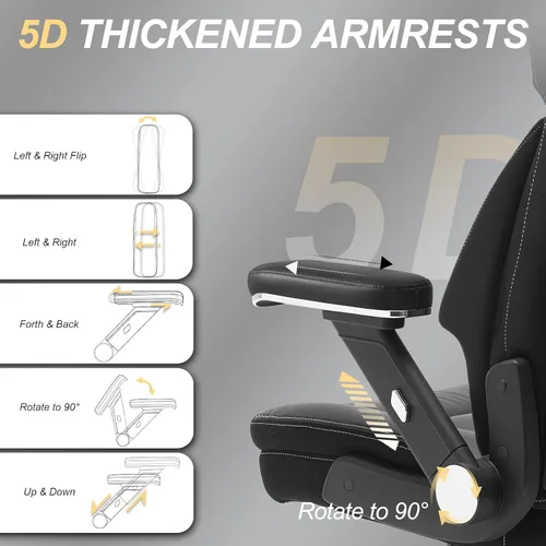 Vista 5 de Silla de oficina grande y alta, silla de oficina ancha de capacidad de 650 libras para personas pesadas, silla de oficina ergonómica de respaldo