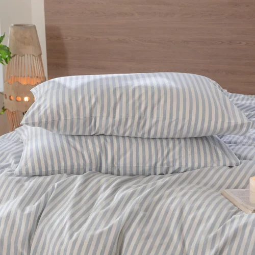Vista 14 de MooMee Juego de 2 fundas de almohada de cuadros 100% algodón lavado con textura parecida al lino, transpirable, duradera, suave y cómoda