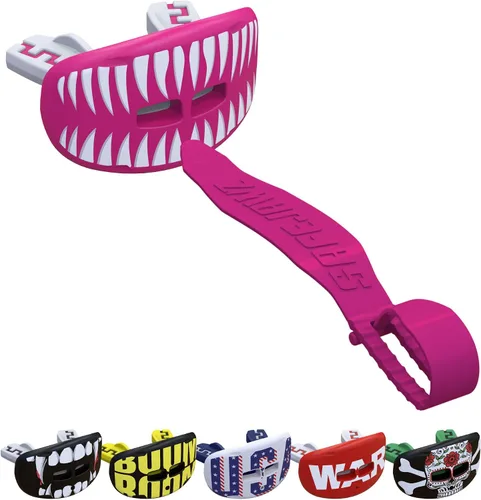 Vista 11 de SAFEJAWZ Protector de labios deportivo, protector bucal de fútbol con correa desmontable, protector de labios transpirable para adultos y jóvenes