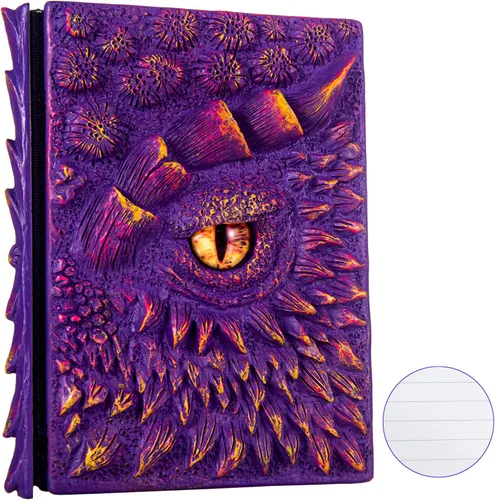 Vista 28 de Diario 3D en relieve de ojo de dragón en relieve, cuaderno grabado de resina, cuaderno Dnd para los amantes de los dragones, papel en blanco, bloc