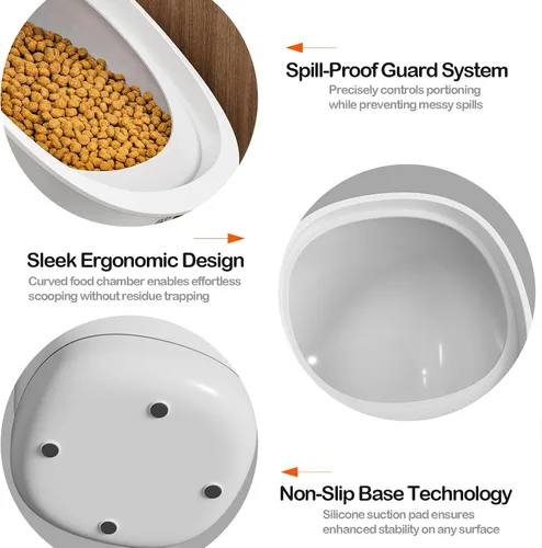 Vista 8 de CTIME Envase hermético para comida de gato y golosinas para mascotas pequeñas y comida seca para perros y pájaros - 2.7 kg (Blanco)