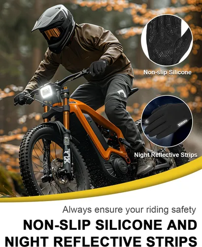 Vista 5 de RIGWARL Guantes impermeables para clima frío y frío, guantes de invierno para hombres y mujeres con pantalla táctil