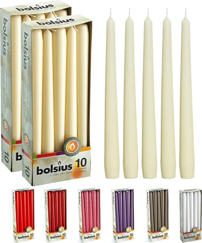 Vista 13 de Bolsius Velas alargadas blancas (10 pulgadas)