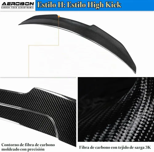 Vista 5 de Alerón de maletero de fibra de carbono real para Audi A4 S4 B9 Sedan 2017