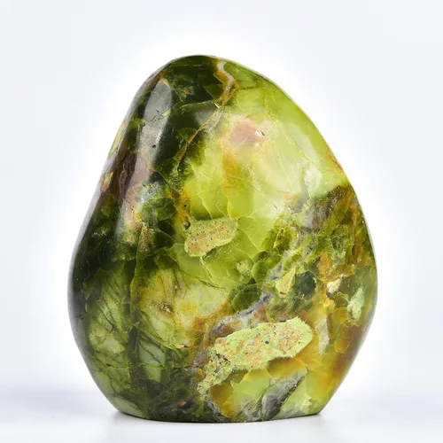 Vista 16 de AMOYSTONE Piedra de preocupación pulida de ópalo verde natural para aliviar la ansiedad, piedra preciosa de reiki de cristal curativo de mano