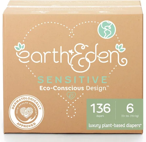 Vista 12 de Earth & Eden Sensitive Pañales ecológicos e hipoalergénicos Talla 1 176 unidades Respetuoso con el medio ambiente, hipoalergénico, sin
