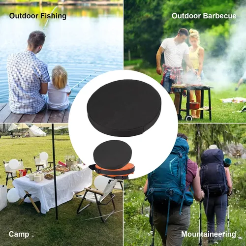 Vista 3 de Cojín de Taburete Telescópico con Espuma con Memoria, Almohadillas de Silla de Taburete Plegable Redondo Engrosado, Cojín de Taburete Plegable