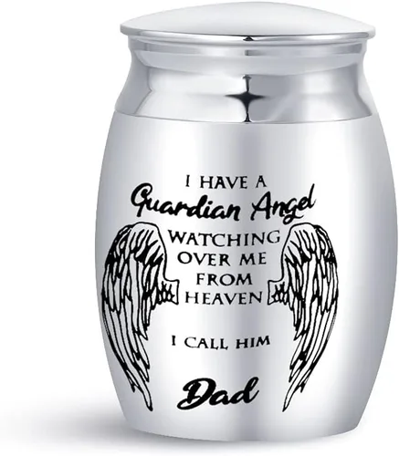 Vista 15 de Auntie Guardian Angel Mini Urnas de cremación para cenizas humanas, portátil, tamaño pequeño, de acero inoxidable, recuerdo, regalos funerarios