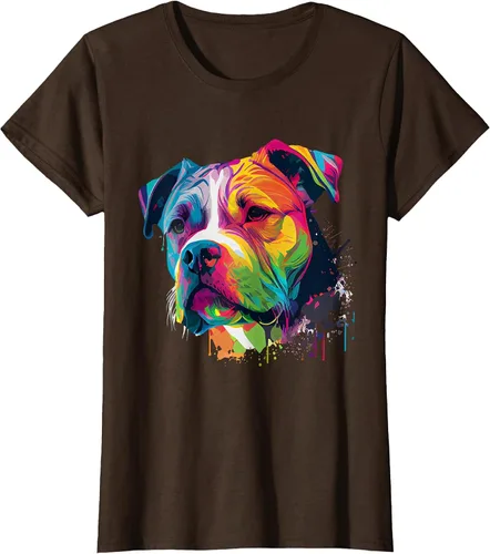 Vista 92 de Colorful American Bulldog American Bully Men Women T-Shirt Asphalt Grey