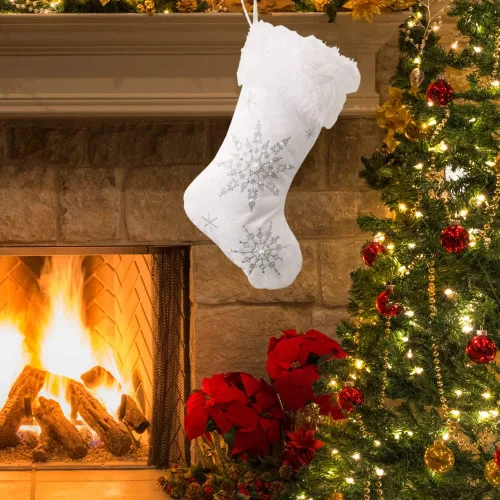Vista 3 de Colección de calcetas navideñas alegres de Comfy Hour (bordado de terciopelo suave)