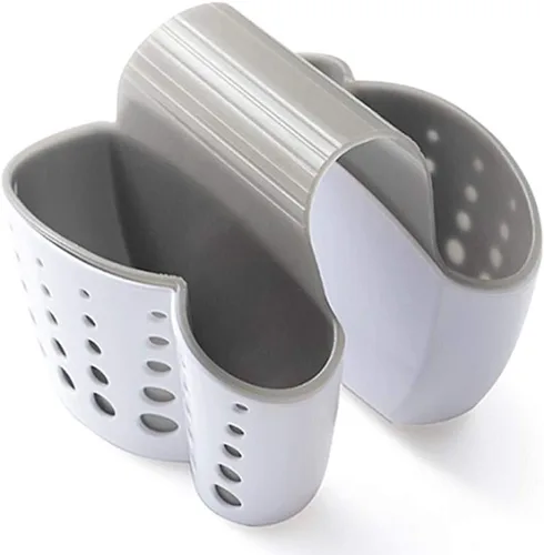 Vista 11 de Organizador de esponja para fregadero de cocina, cesta colgante para fregador, cepillo de platos, organizador de accesorios de cocina (azul claro)