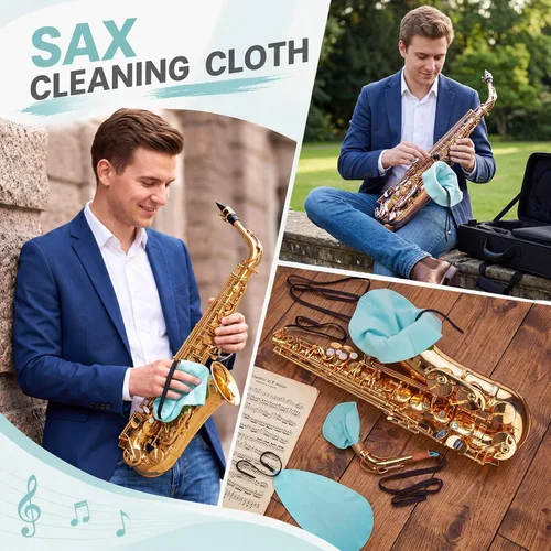 Vista 5 de Didaey Kit de limpieza de saxofón alto de 4 piezas con hisopos para el Azul claro