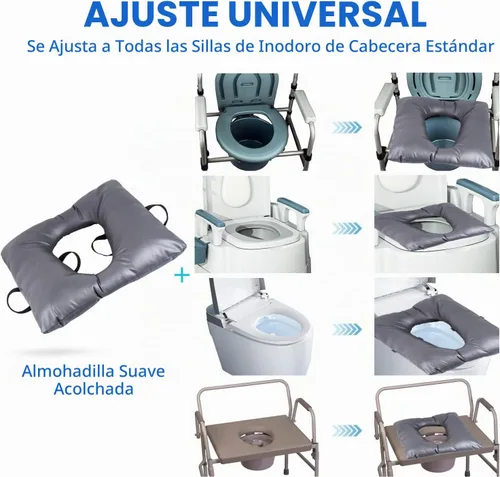 Vista 5 de MINIVON Cojín de asiento para mesita de noche, ajuste universal, cojín de asiento cómodo para ancianos, funda de asiento suave para asiento