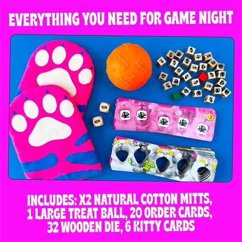 Vista 4 de MCMILLER ENTERTAINMENT El juego de guantes The Cat Mitt: juego de mesa familiar histéricamente divertido para niños, adolescentes y adultos juego