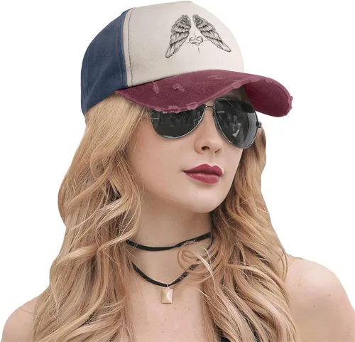 Vista 4 de Angel Wings and Heart Baseball Cap for Men Women Hats Adjustable Vintage Washed Cotton Dad Hat