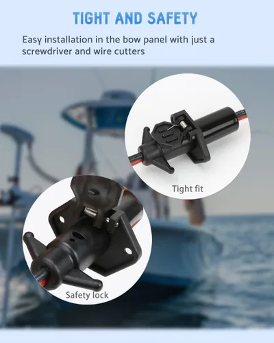 Vista 6 de Enchufe de motor de arrastre, enchufe y receptáculo de motor de arrastre de 12 V para Minn Kota, motor de arrastre impermeable de conexión rápida