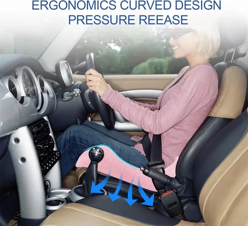 Vista 15 de Cojín de asiento de espuma viscoelástica extra grande para silla de oficina, para apoyo de espalda, alivio de la ciática y el coxis, cojín
