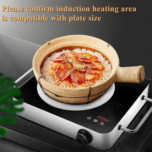 Vista 2 de Placa de conducción de calor para estufa de gas, difusor de calor de acero inoxidable, placa adaptadora de inducción de mango extraíble, utensilios