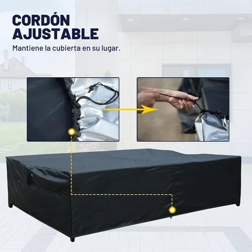 Vista 4 de OVIOS Juego de fundas para muebles de patio Funda seccional para sofá al aire libre Funda para silla otomana impermeable de uso general, 110 x 84 x