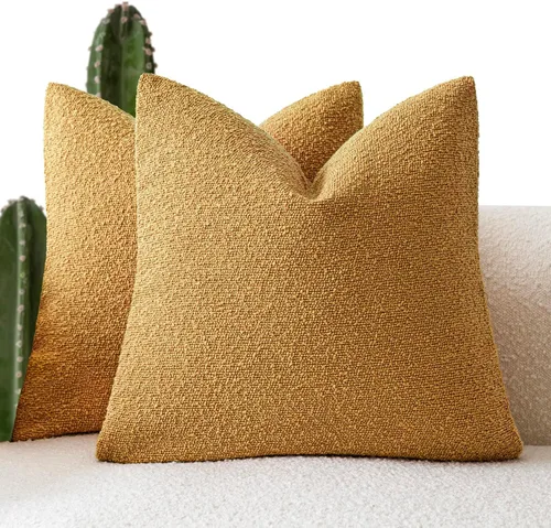 Vista 61 de Foindtower - Juego de 2 fundas decorativas de textura de bucle, fundas de almohada acentuadas, fundas de cojín sólidas, neutrales, para sofá, silla