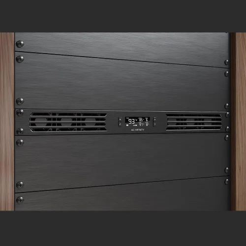 Vista 7 de AC Infinity CLOUDPLATE T1-N, panel de ventilador de montaje en rack 1U, flujo de aire de admisión, para refrigeración AV, cine en casa, racks de red