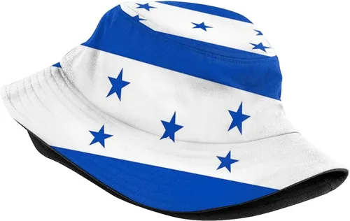 Vista 2 de Sombreros unisex de bandera de Honduras, sombreros de pescador hondureños, sombreros de pescador, sombreros de verano para viajes de verano