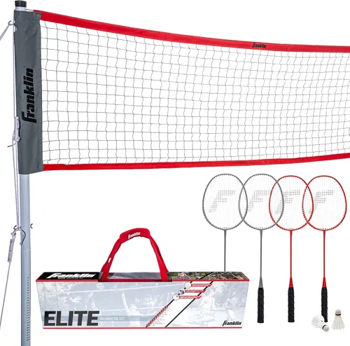 Vista 8 de Franklin Sports Juegos de Red de Bádminton - Patio Trasero al Aire Libre + Playa Red de Bádminton + Juego de Equipo - (4) Raquetas + (2) Volantes +