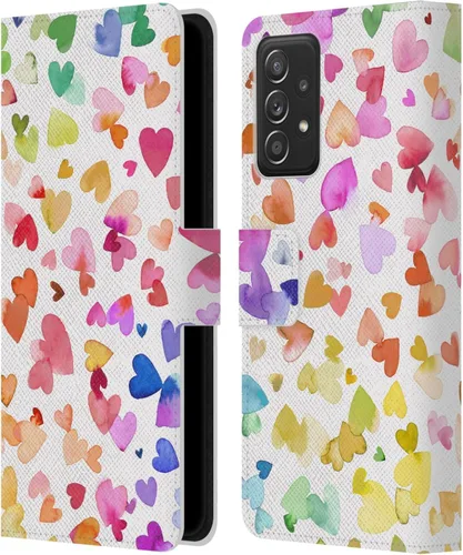 Vista 192 de Head Case Designs Officially Licensed Ninola Brushstrokes Multi Colorful Leather Wallet Case Compatible with Samsung Galaxy A07 4G
