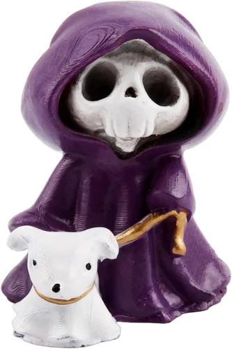 Vista 8 de 2 piezas de decoración de fantasma de Halloween, linda figura de fantasma de dedo, divertida decoración de estatua espeluznante de resina, estante