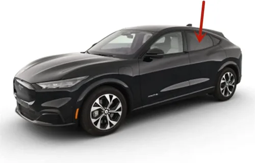 Vista 2 de Vidrio templado para puerta trasera del lado izquierdo del conductor compatible con modelos Ford Mustang Mach-E 2021-2025