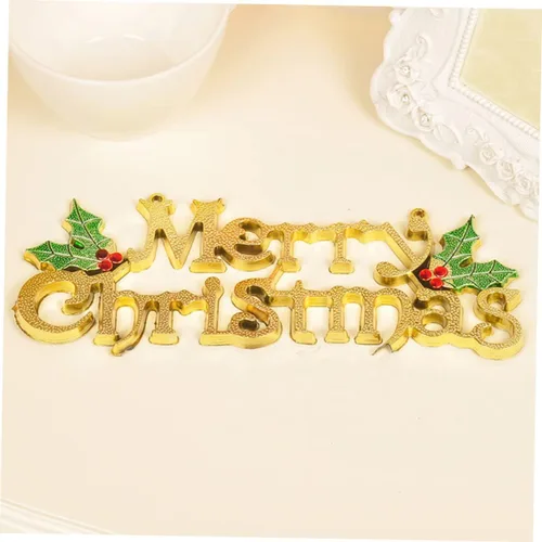 Vista 4 de ABOOFAN 12 unids Navidad carta puerta colgante placa árbol adornos puerta colgantes suministros colgantes colgantes señalización plástico