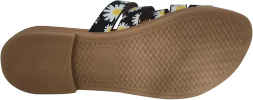 Vista 5 de Sandalias para mujer casuales de verano, 2021 con puntera abierta, sandalias planas con margaritas, zapatos cruzados para la playa