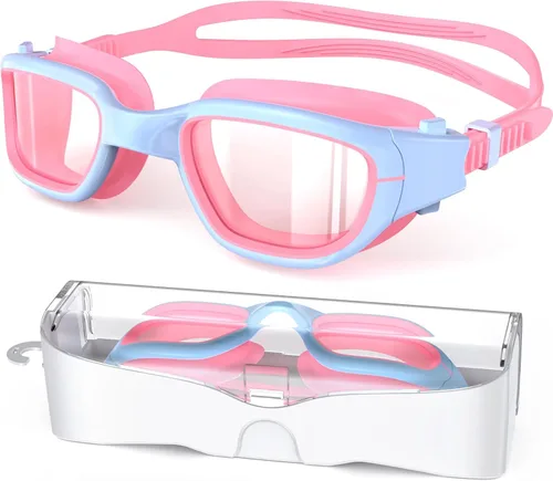 Vista 15 de Gafas de natación para niños, gafas de natación para niños de 6 a 14 años, gafas de piscina con protección UV antivaho para niños y niñas