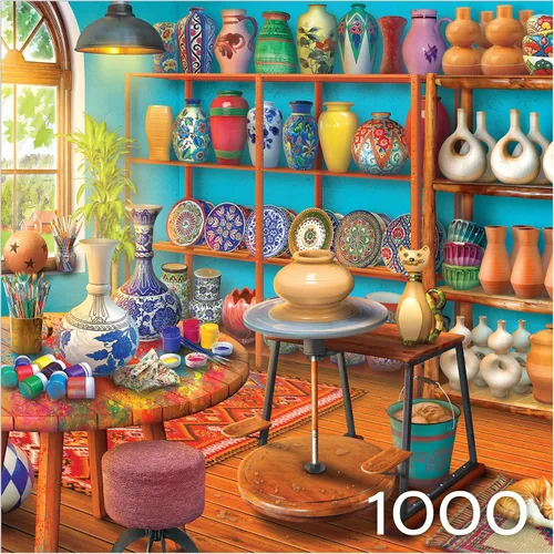 Vista 4 de RoseArt - Hobby Haven - Pottery Studio - Rompecabezas de 1000 piezas para adultos