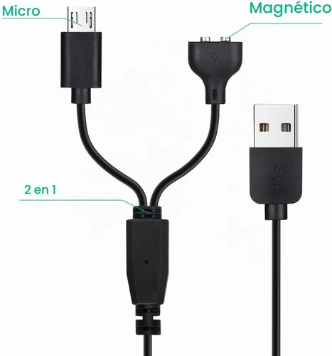 Vista 5 de Paquete de 2 cargadores para collar de entrenamiento de perros NVK, cable Negro