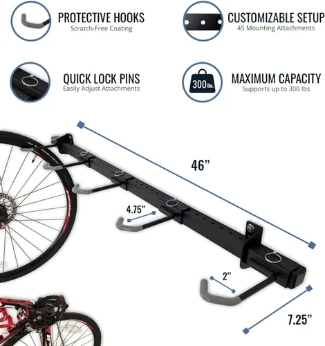Vista 3 de StoreYourBoard Estante de Almacenamiento para Bicicletas – Estante para Bicicletas de Garaje de Servicio Pesado para 5 Bicicletas, Estante Vertical