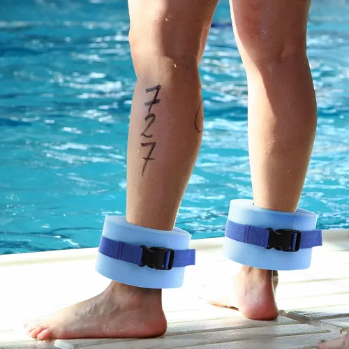 Vista 6 de Juego de 2 pulseras acuáticas de natación, pesas de agua para ejercicios de piscina, pesas de piscina para ejercicio acuático, equipo de ejercicios