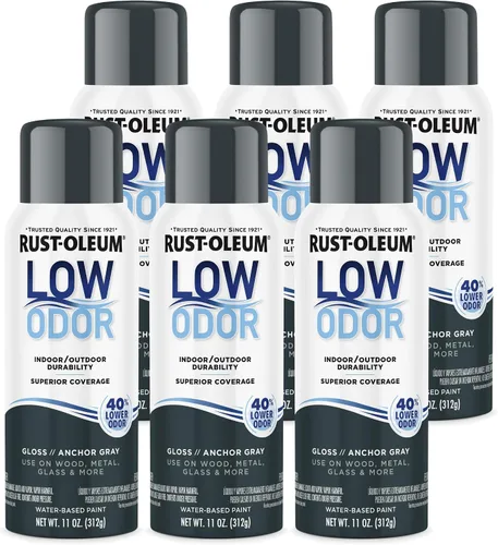 Vista 51 de Rust-Oleum - Pintura en aerosol prémium de bajo olor, gris ancla brillante Olor 40% menor que las pinturas en aerosol tradicionales, durabilidad