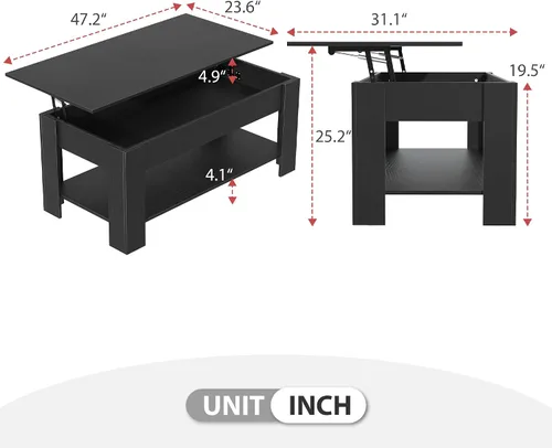 Vista 2 de Mesa auxiliar de 47.2 pulgadas de ancho con almacenamiento para sala de estar, mesa de consola con almacenamiento, mesas de centro de madera rústica