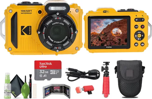Vista 6 de KODAK PIXPRO WPZ2 - Cámara digital para vlogging con WiFi, resistente al agua, a prueba de golpes, a prueba de polvo, 16 MP (azul) con tarjeta